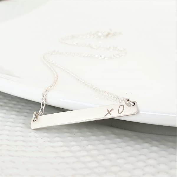 Sterling Silver XO Bar Necklace