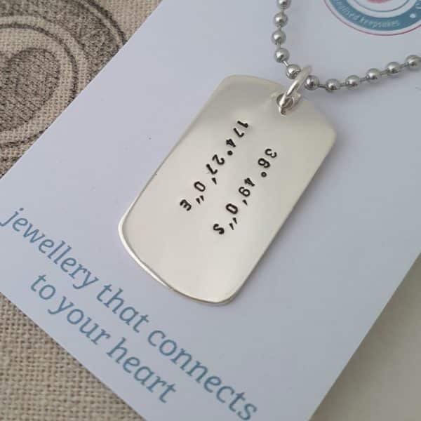 Large personalised dog tag necklace