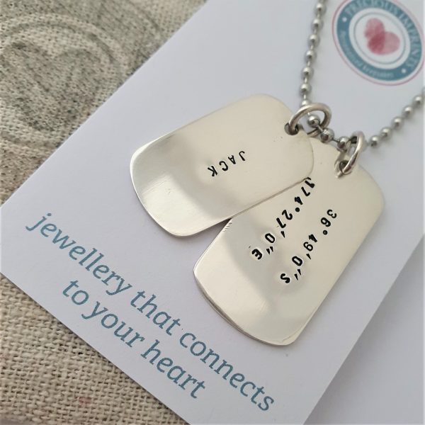 Large and medium personalised dog tag pendants