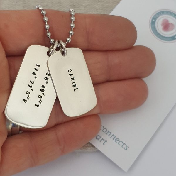 personalised dog tag necklace medium and large