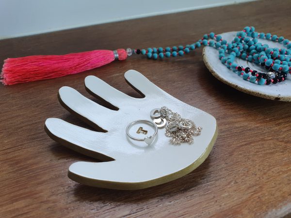 Your childs handprint as a trinket dish