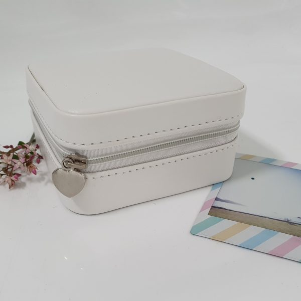 small white personalised travel jewellery box