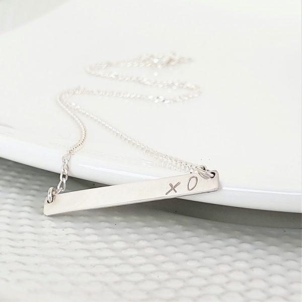 Sterling SIlver XO Bar necklace