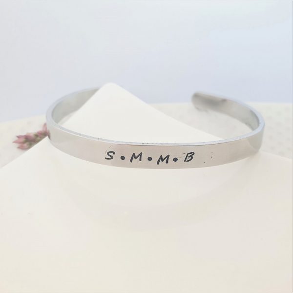 Personalised Aluminium Cuff bracelet 6mm