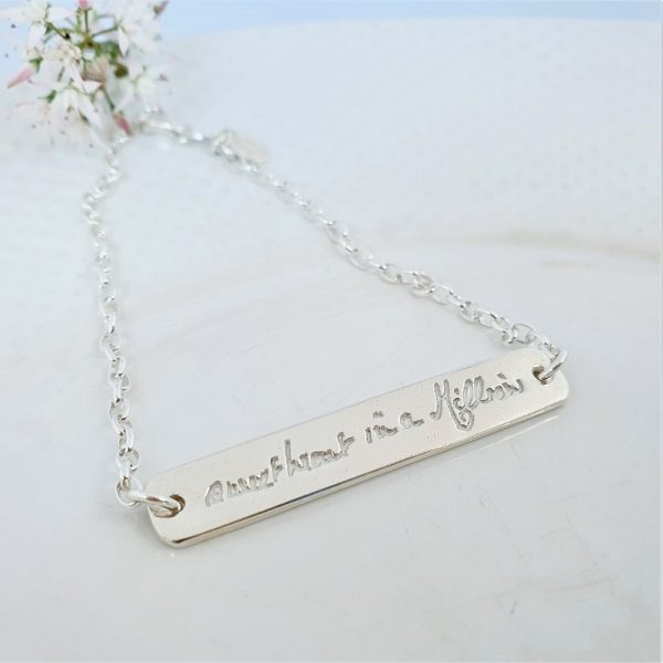 Sterling silver bracelet with handwriting