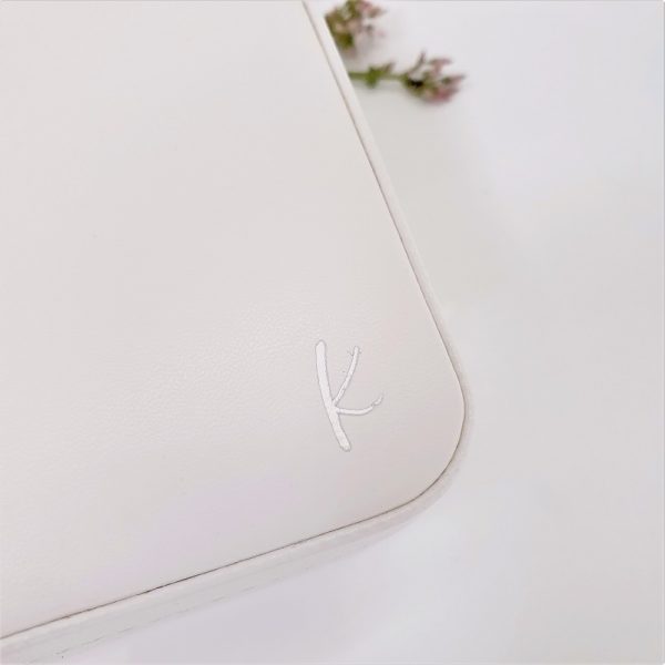 Silver Initial on White Monogrammed Jewellery Box