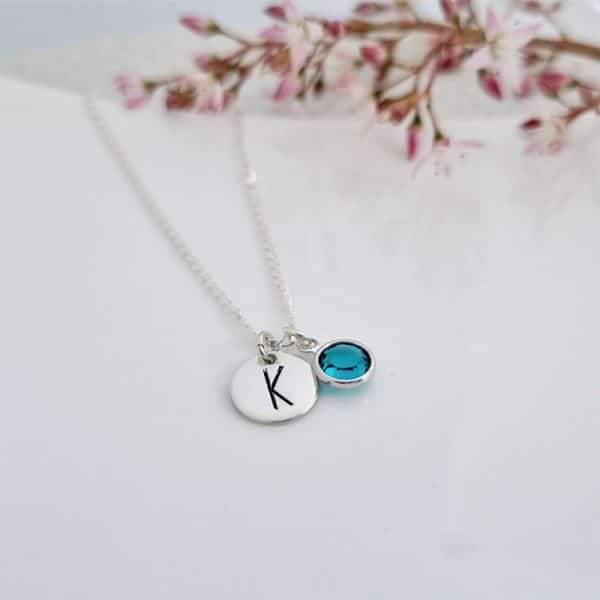 6mm uppercase initial necklace