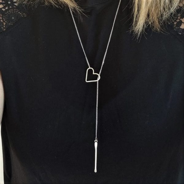 Amor lariat style heart and arrow necklace