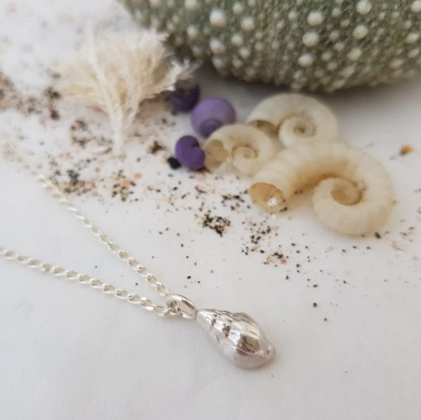 Silver Whelk Shell necklace
