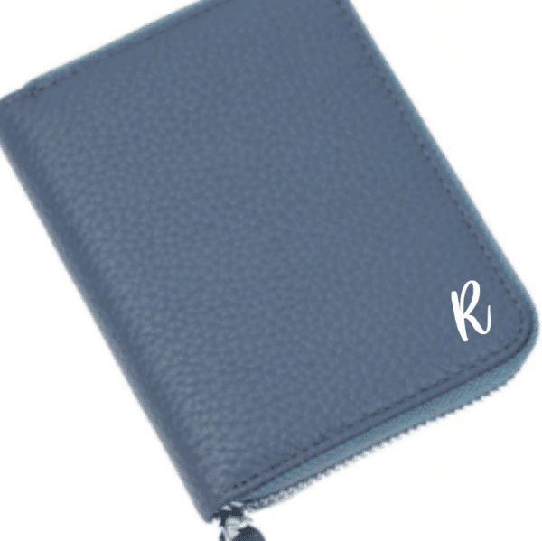 Steel Blue monogrammed leather purse