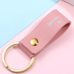 Monogrammed Key Ring – Pink