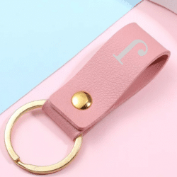 Monogrammed Key Ring – Pink
