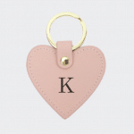 Monogrammed Heart Key Ring – Pink