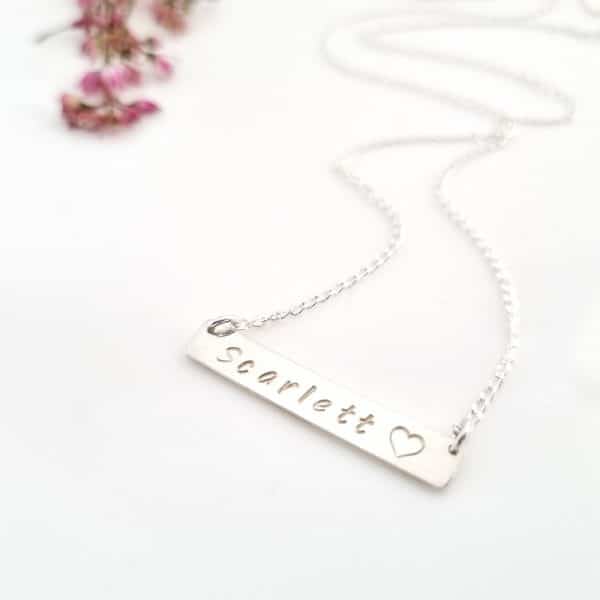 Personalised bar necklace