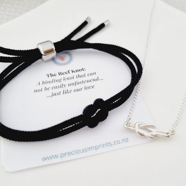 Couples Reef Knot matching jewellery set