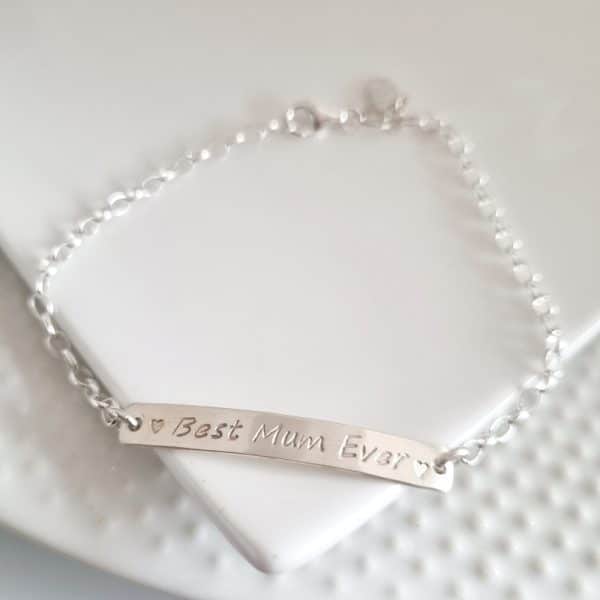 Bar Of Love Sterling Silver personalised bracelet
